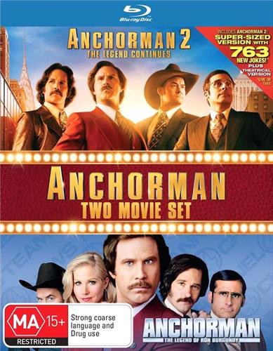 Glen Innes NSW, Anchorman - The Legend Of Ron Burgundy / Anchorman 2 - The Legend Continues, Movie, Comedy, Blu Ray