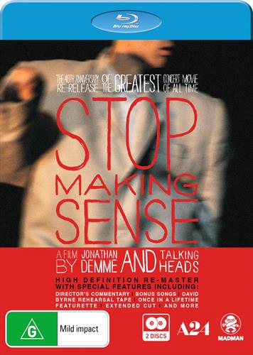 Glen Innes NSW, Stop Making Sense, Movie, Special Interest, Blu Ray