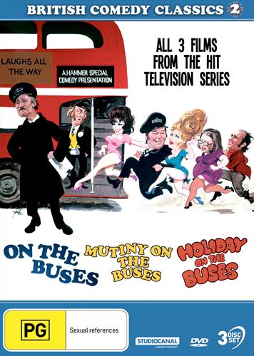 Glen Innes NSW,British Comedy Classics - On The Buses / Mutiny On The Buses / Holiday On The Buses,Movie,Comedy,DVD