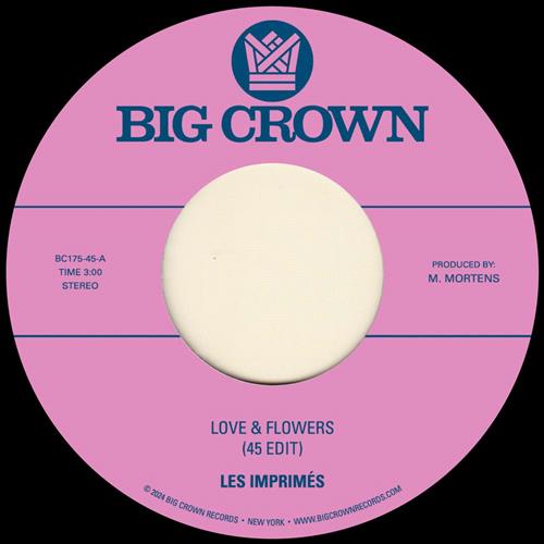 Glen Innes, NSW, Love & Flowers (45 Edit) B/W You, Music, Vinyl 7", Rocket Group, Feb24, BIG CROWN, Les Imprimes, Soul